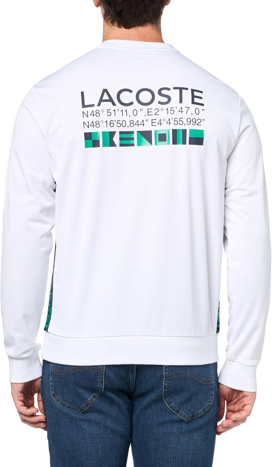 Lacoste мужской Sport Classic Fit Pique Knit Classic Fit свитшот, White — фото 2