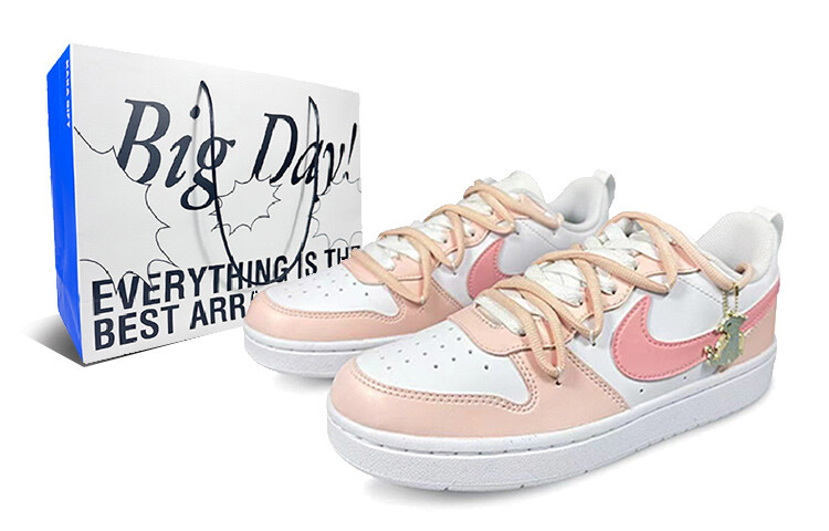 

Кроссовки Nike Court Borough Skateboard Shoes Women's Low-Top Black Pink, розовый