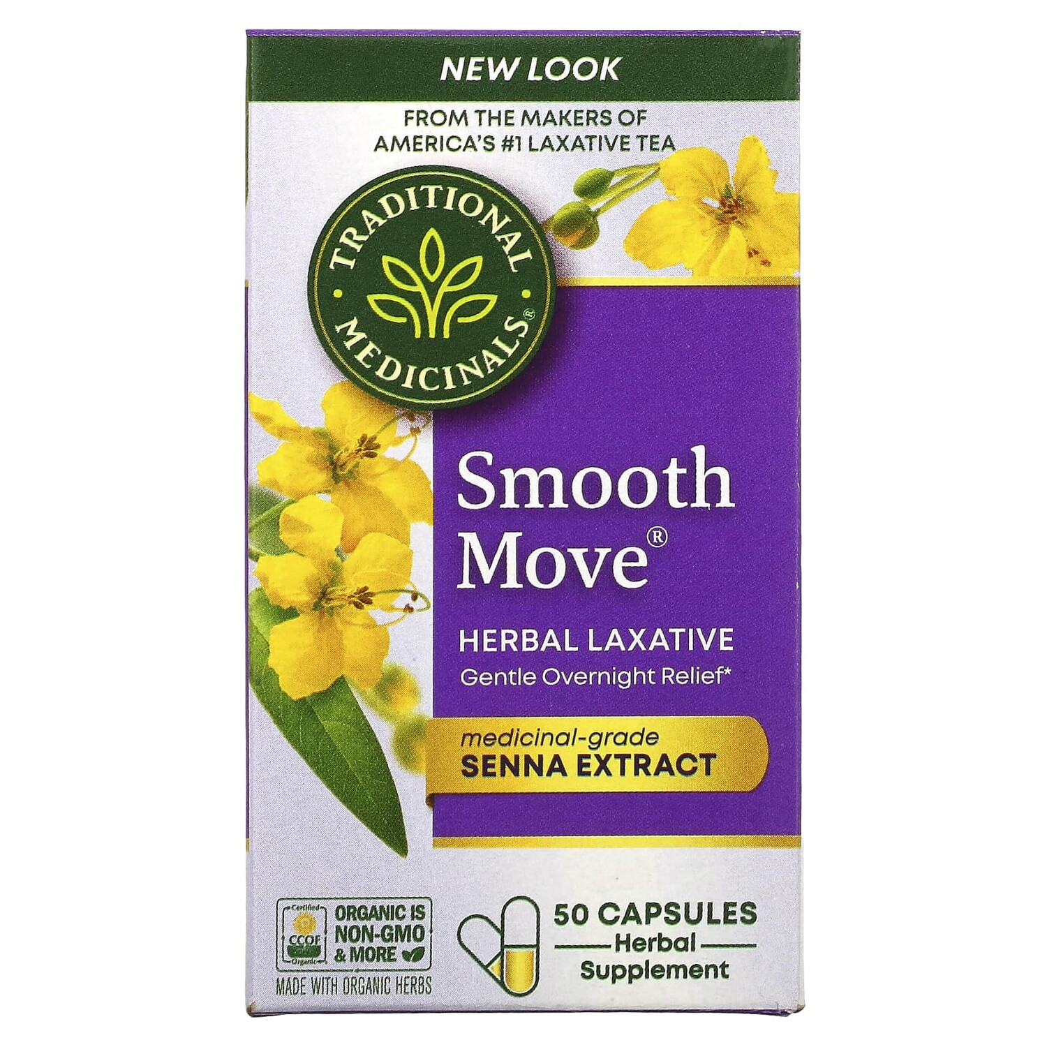 

Traditional Medicinals Smooth Move Capsules Senna 50 Capsules