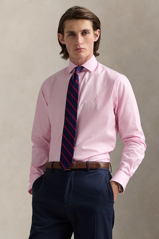 

Хлопковая рубашка Polo Ralph Lauren, розовый