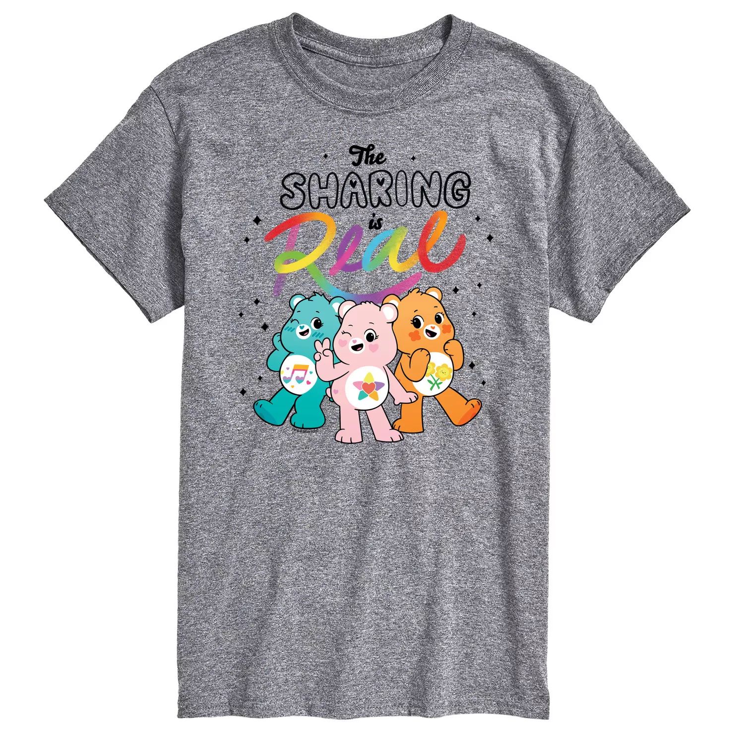 

Футболка Big & Tall Care Bears The Sharing Is Real с графическим рисунком Licensed Character, серый