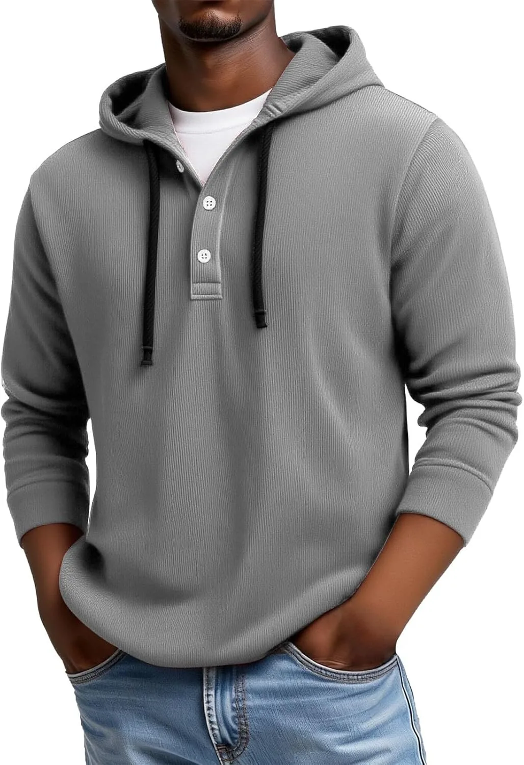 

Мужская толстовка с капюшоном на четверной застежке из вельвета