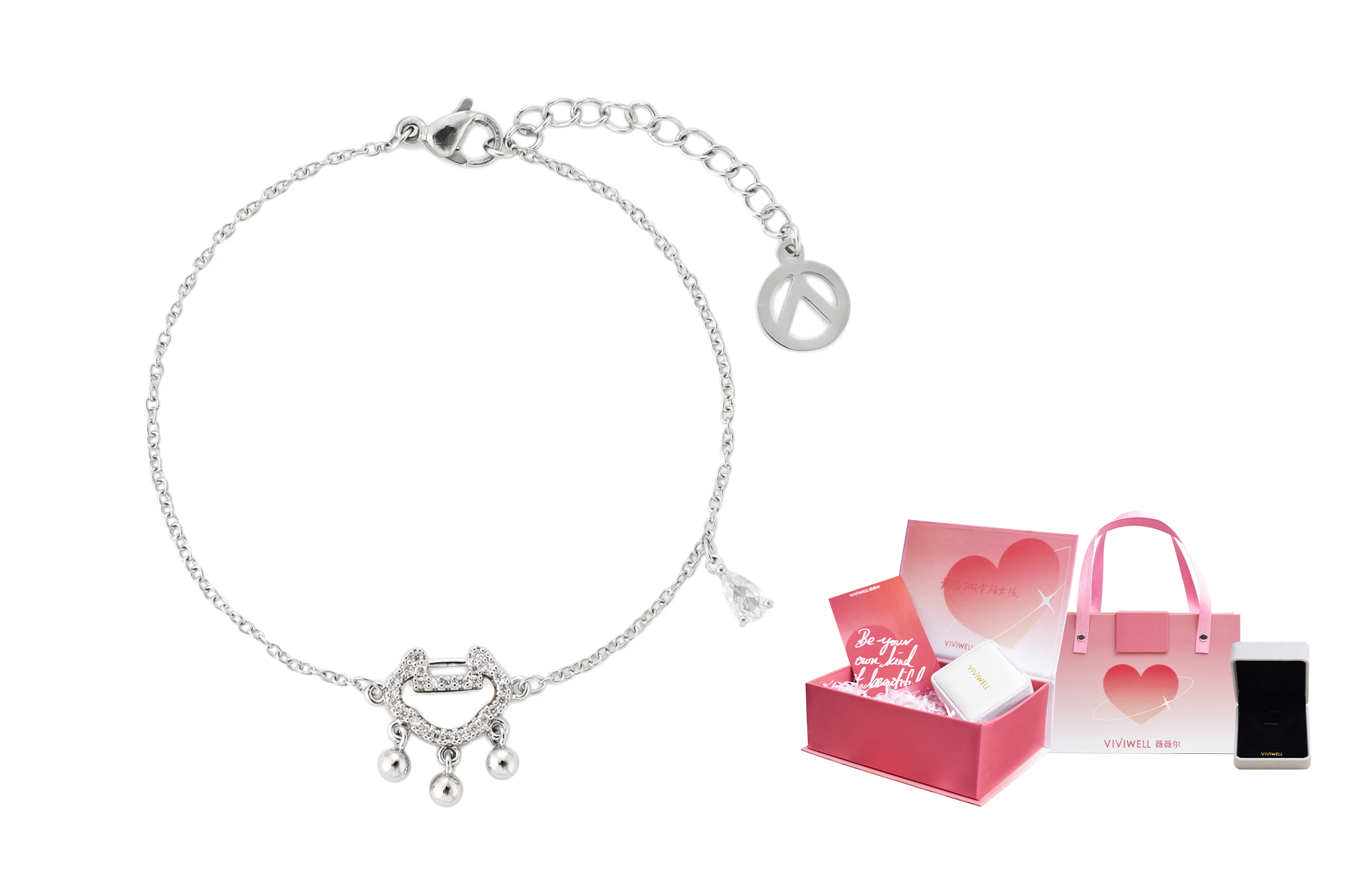 

Нишевый дизайнерский браслет Peace Lock для женщин VIVIWELL, белый