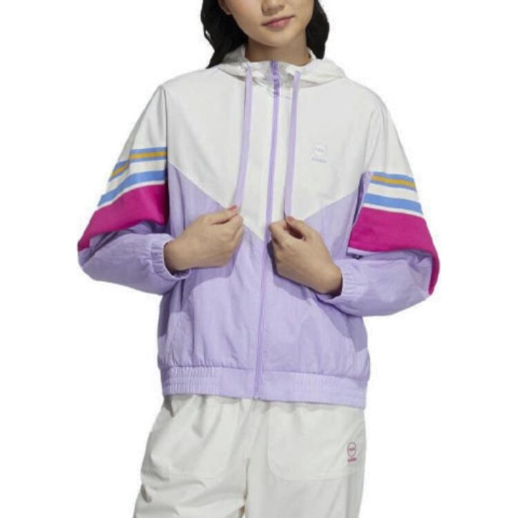 Куртка женская Pinky White/глянцевый фиолетовый Adidas Neo — фото 4