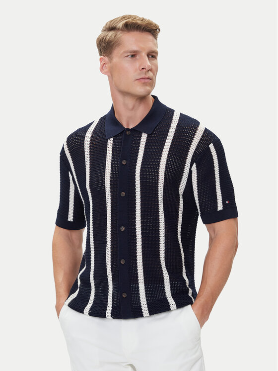 

Рубашка regular fit Vertical MW0MW41225 Tommy Hilfiger, синий