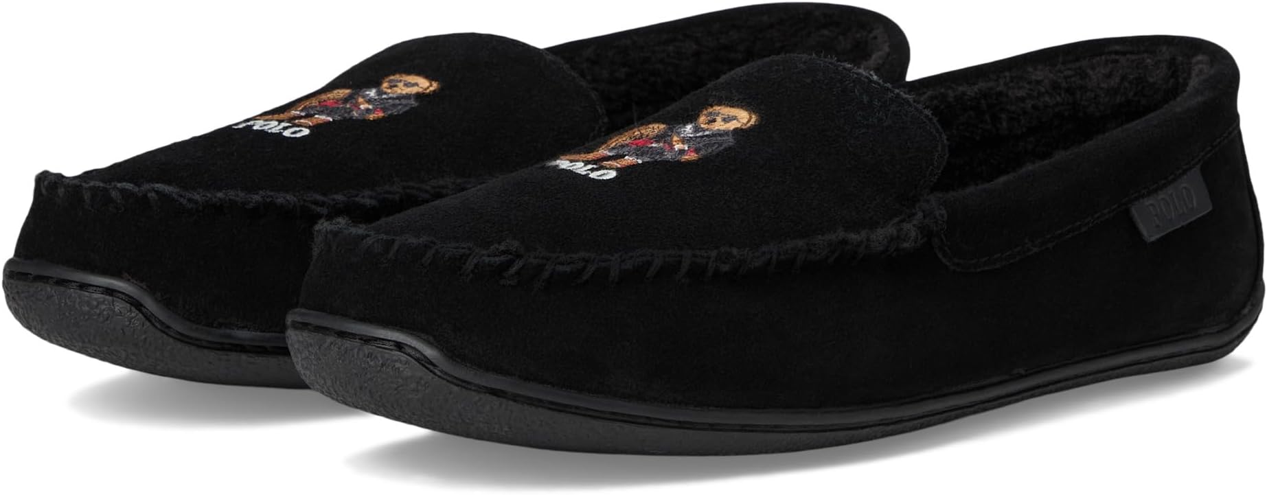 

Тапочки Polo Ralph Lauren Men's Brenan Bear Moc Slipper Suede/Holidybear, Black