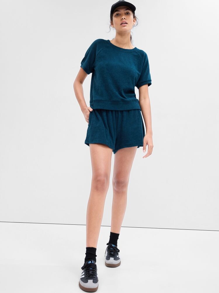 

Свободные махровые шорты Gap, синий