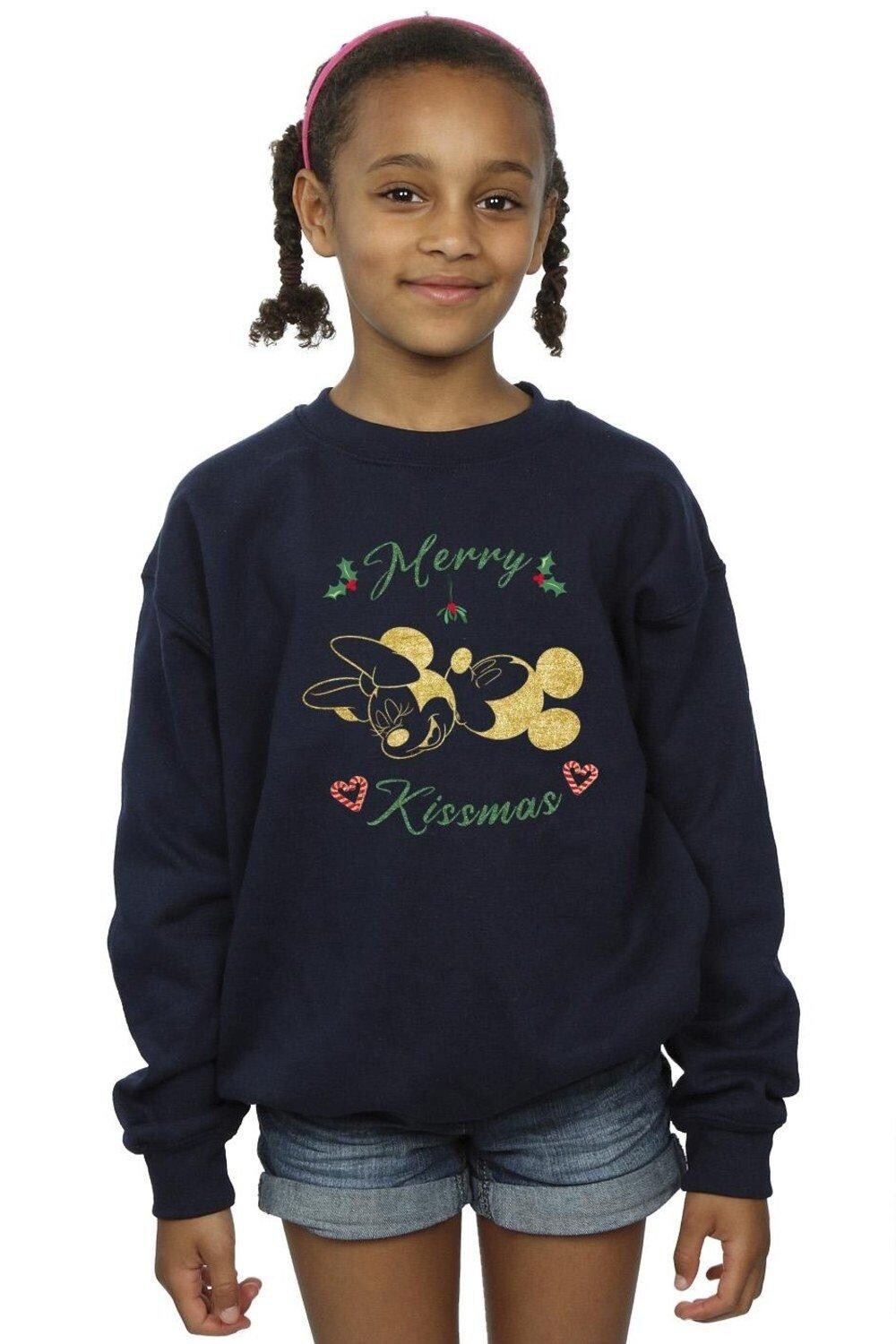 

Толстовка с Микки Маусом Merry Kissmas Disney, темно-синий