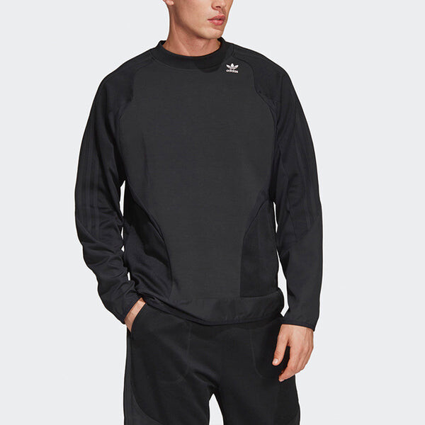 Толстовка originals sweatshirt splicing casual sports round neck pullover black Adidas, черный — фото 3