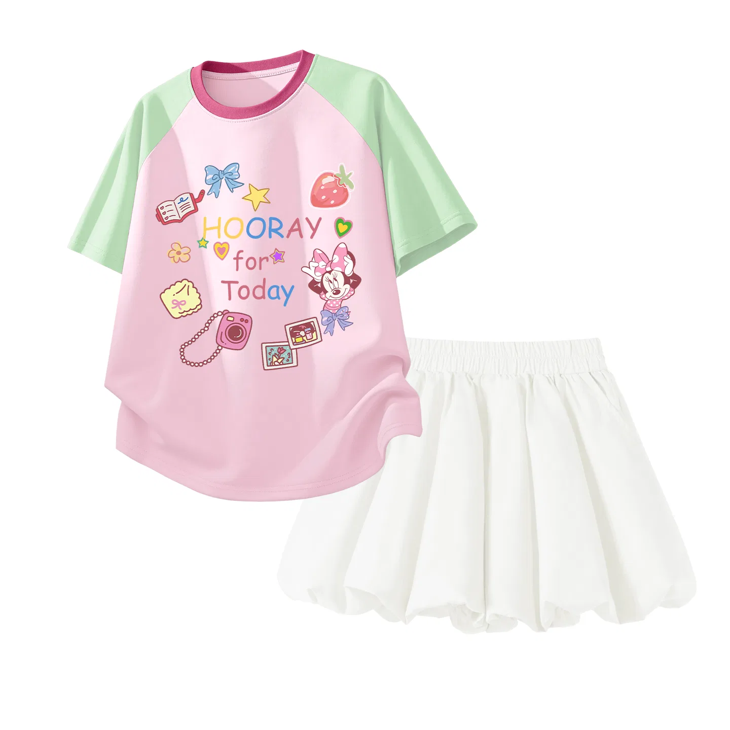 Спортивный костюм для детей 2 предмета Disney Casual Sportswear Зеленый/Белый
