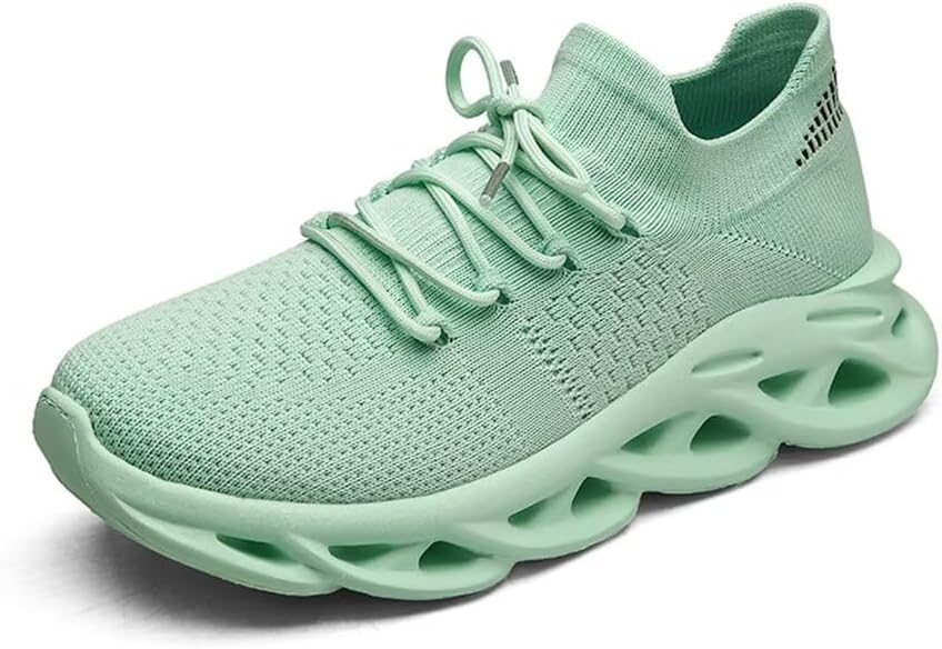 

Мужские кроссовки Jakcuz для повседневной носки и тенниса, однотонные, удобные, с сетчатой дышащей тканью, модные кроссовки для ходьбы, зеленый