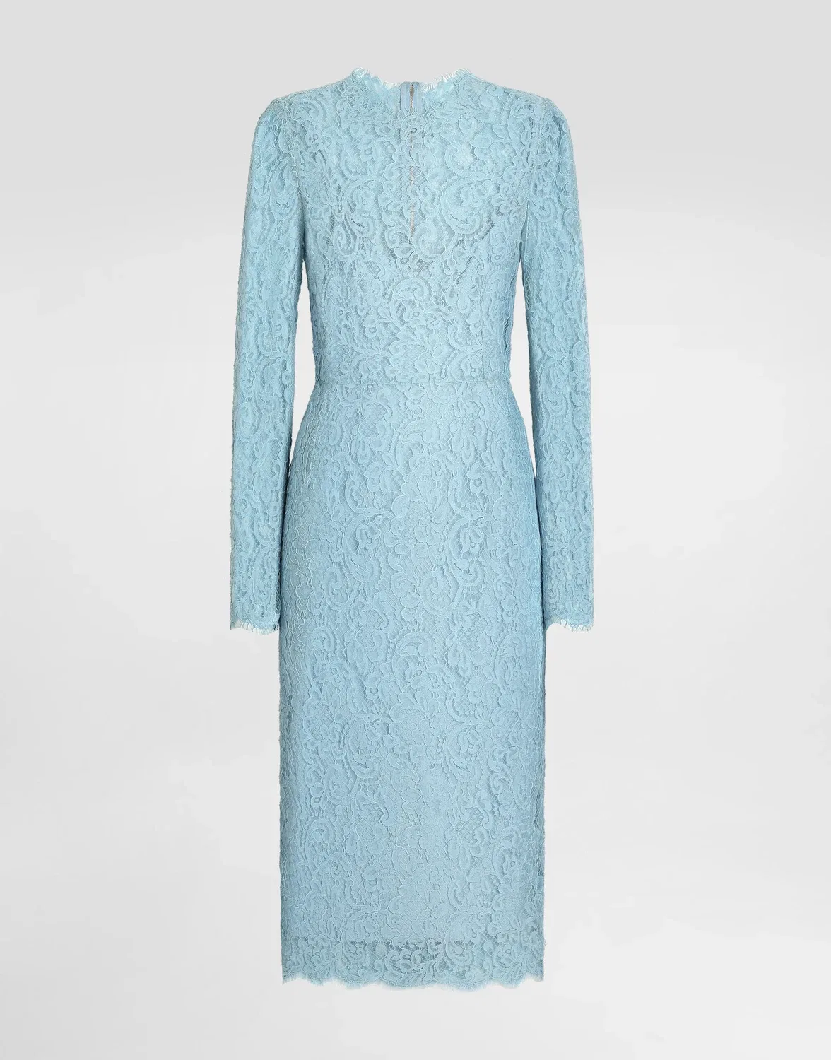 Платье-футляр из кружева кордонель DOLCE & GABBANA, голубой