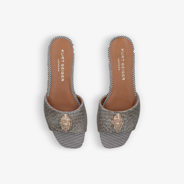 Плетеные мюли kensington с орлом и узором «гусиные лапки» Kurt Geiger London, бежевый — фото 2