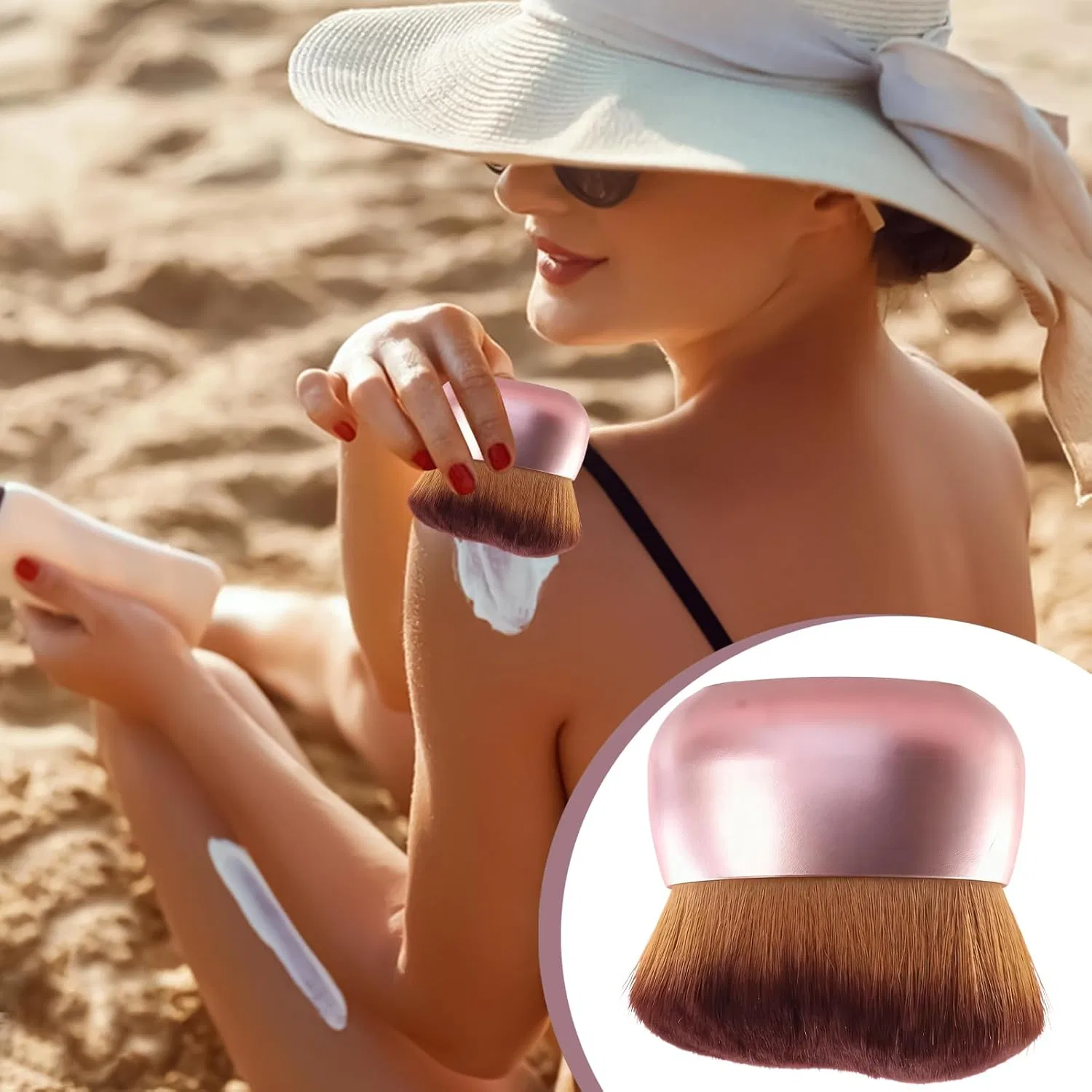 Кисть для автозагара, 7.5 см, rose gold — фото 3