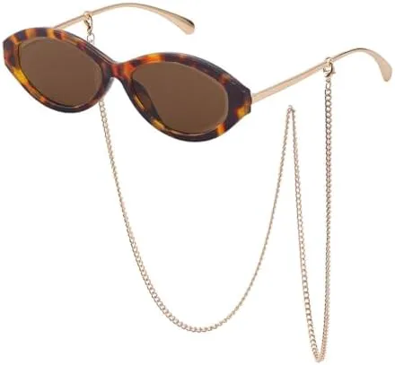 

Модные солнцезащитные очки с тонкими дужками и маленькой овальной оправой для женщин, женские солнцезащитные очки с цепочкой, популярные женские очки UV400 MTZJH, C4