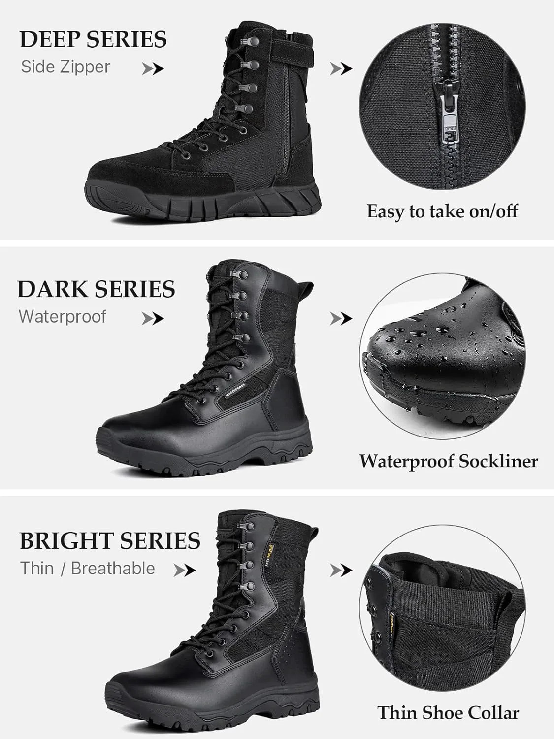 

Мужские тактические рабочие ботинки FREE SOLDIER, 8 дюймов, легкие боевые ботинки, прочные замшево-кожаные военные ботинки, пустынные ботинки, темно-черный