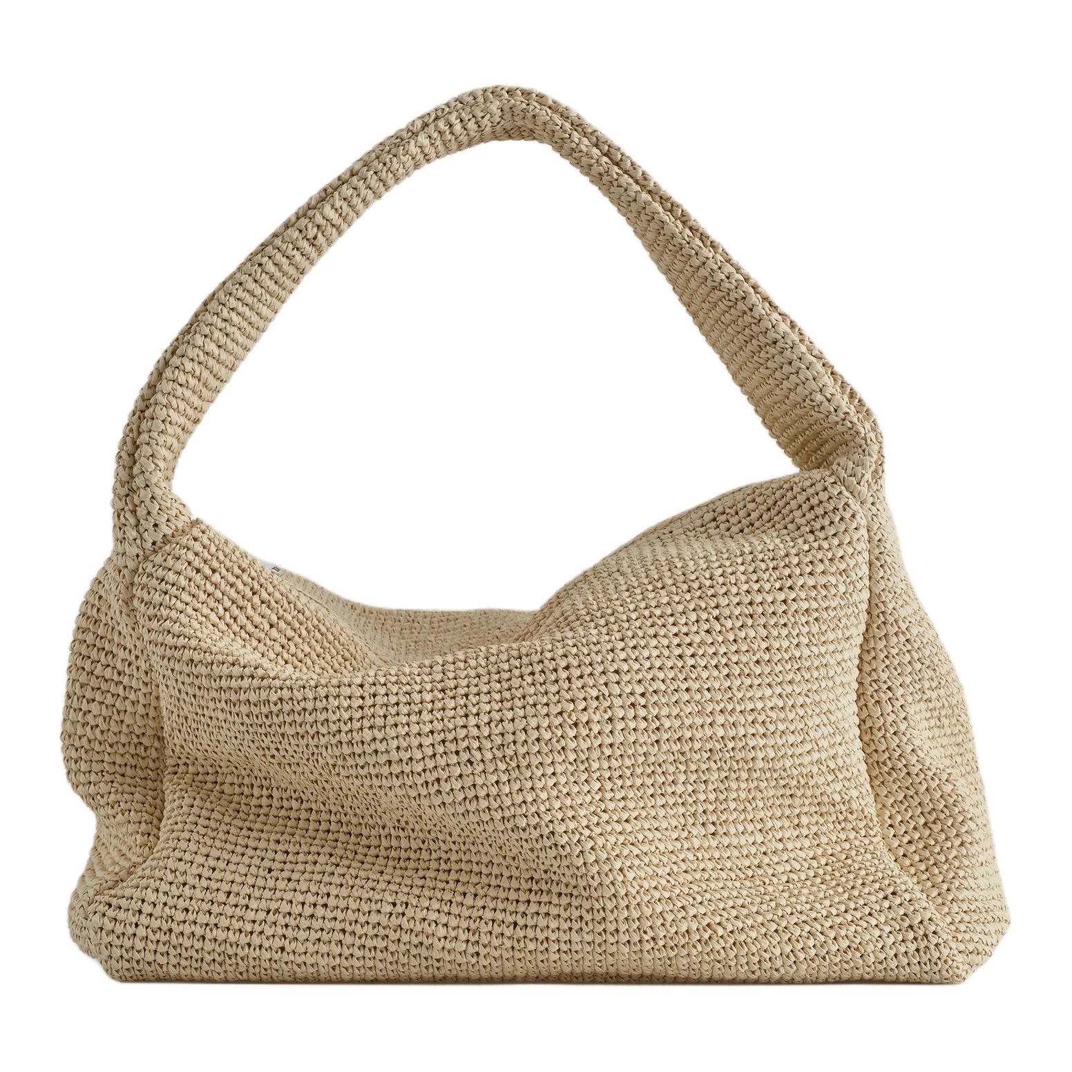 

COS Бумажная сумка через плечо Large женская бежевая