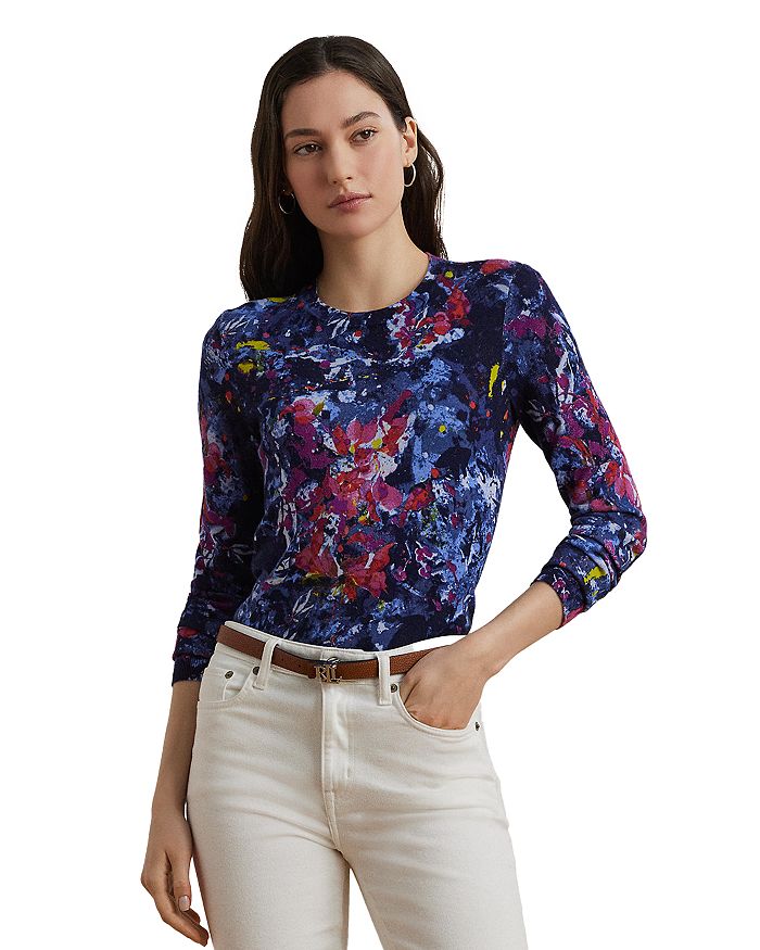 

Свитер из хлопковой смесовой ткани Print Ralph Lauren, мультиколор