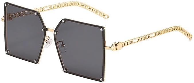 

Солнцезащитные очки квадратной формы, большие солнцезащитные очки для женщин, крупная оправа, плоская верхняя часть, градиентные линзы, заклепки, женские солнцезащитные очки UQKY, C11