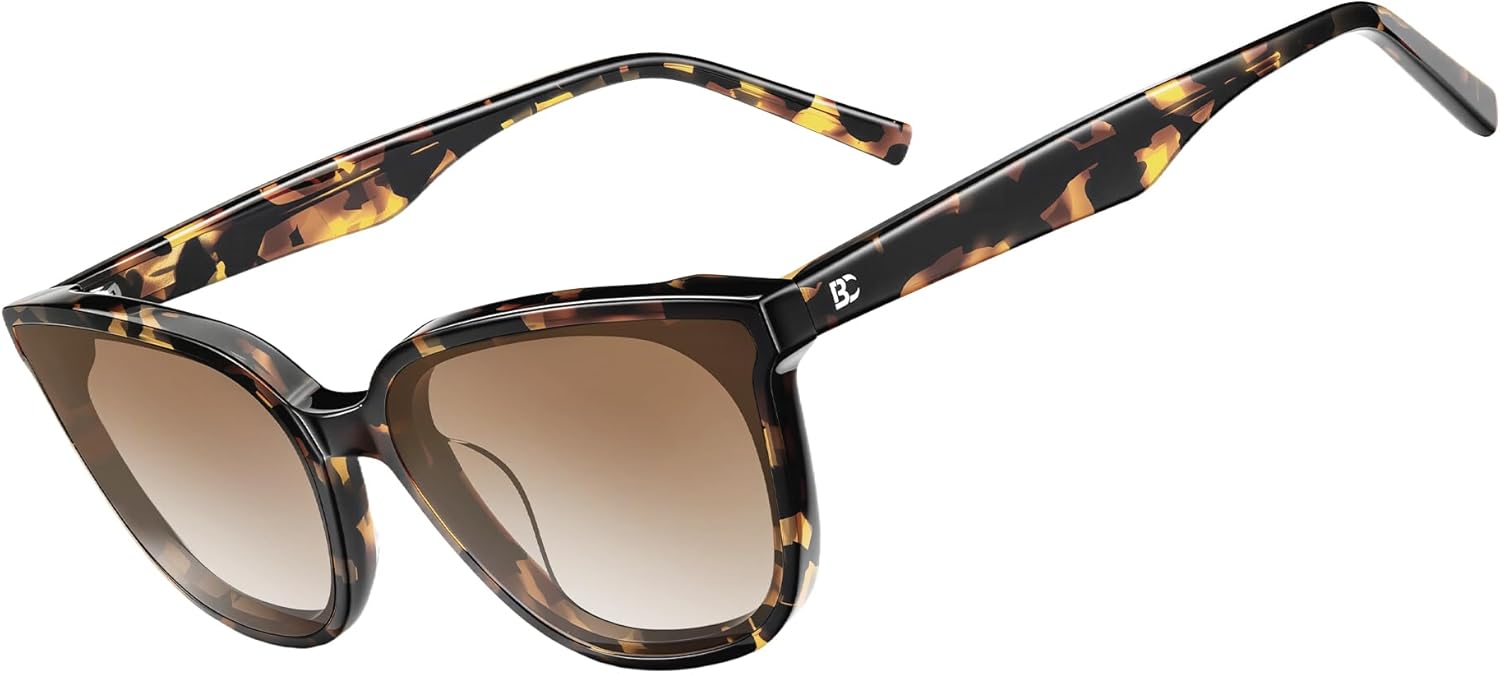 

Женские поляризованные солнцезащитные очки Bircen в форме «кошачий глаз»: модные солнцезащитные очки из ацетата с нейлоновыми линзами и защитой от УФ-излучения для путешествий и вождения, A-brown-brown