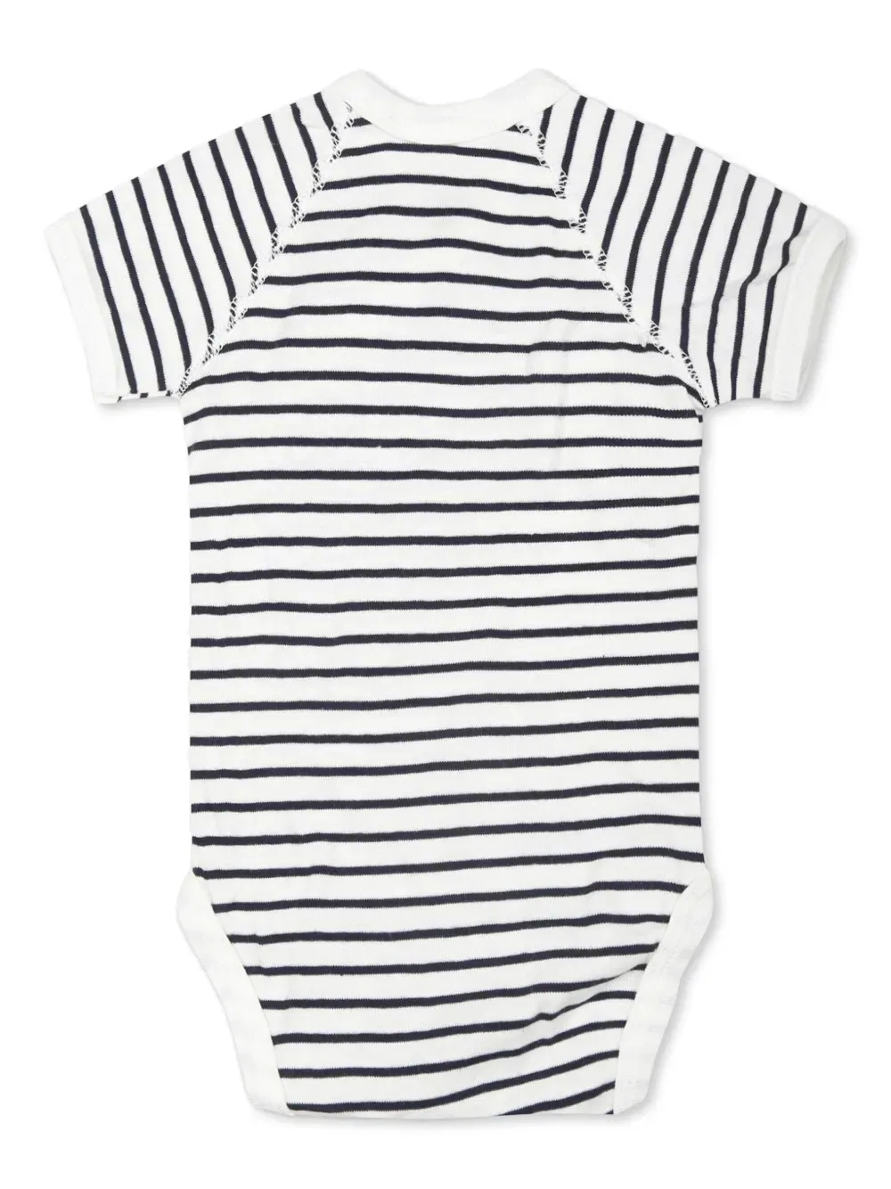 Полосатые боди из органического хлопка (комплект из трех штук) Petit Bateau, белый — фото 3