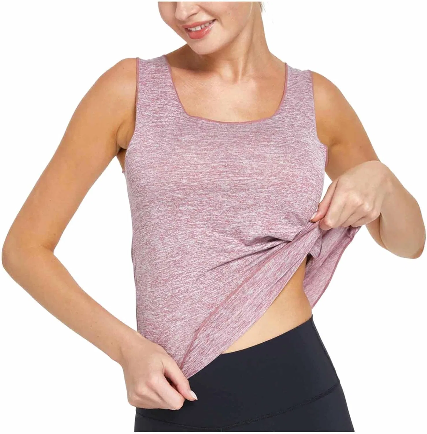 Топ женский для тренировок, Workout Basic, Square Neck, Wine