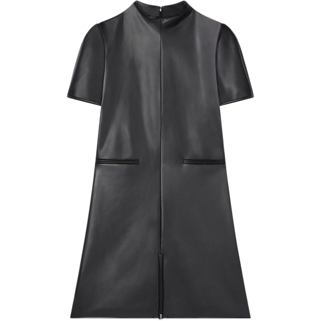 

Courrèges короткое платье-трапеция с коротким рукавом COURREGES, черный