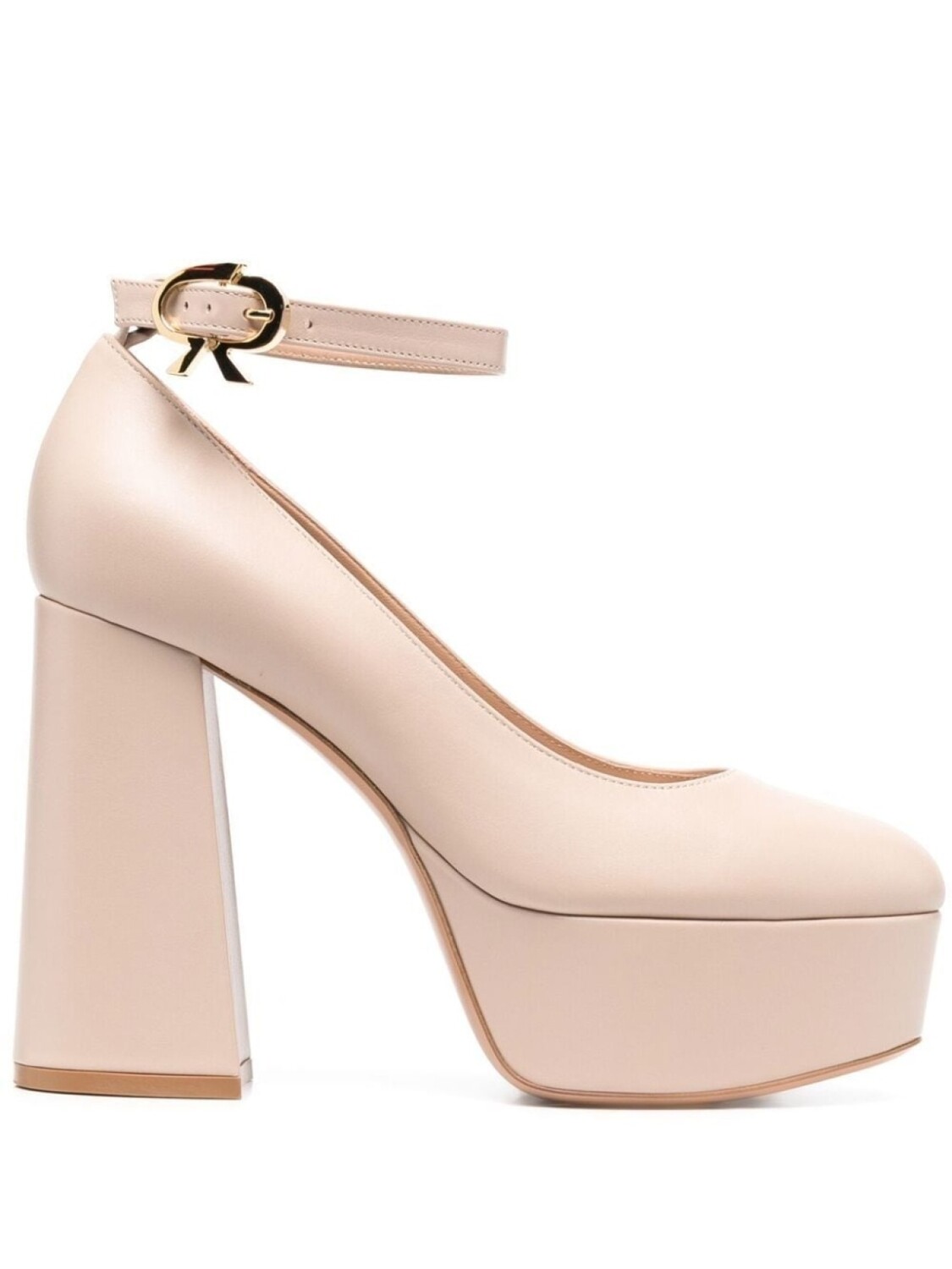 Gianvito Rossi туфли Vernice 70 на платформе, нейтральный цвет