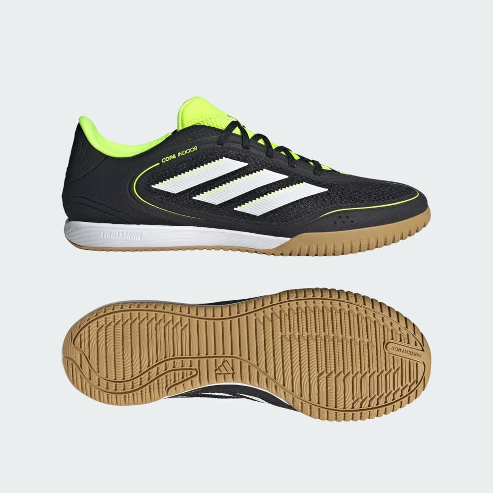 

Кроссовки Adidas Copa Court League Indoor Cleats, цвет Core Black/Cloud White/Lucid Lemon