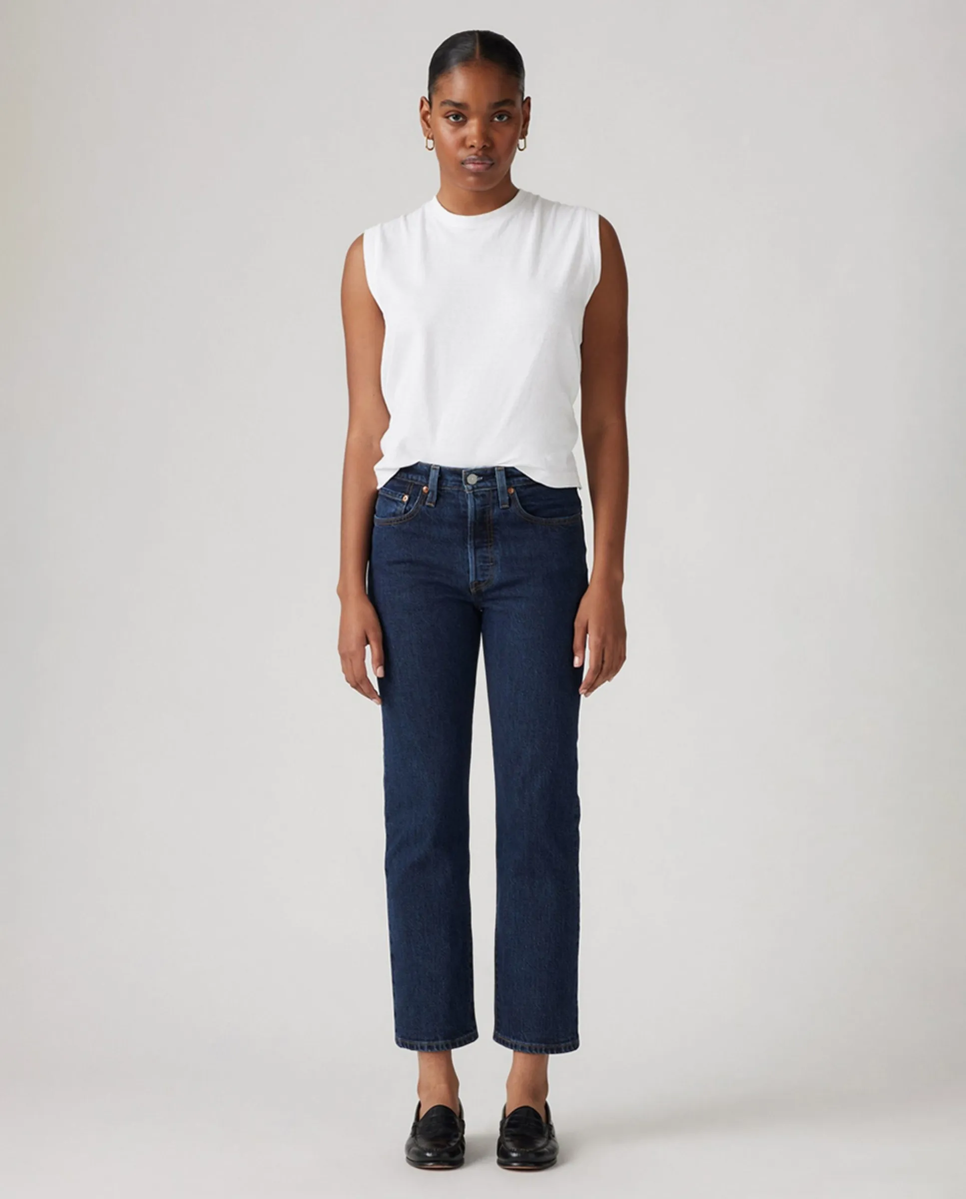 

Прямые женские джинсы 501 Crop Levi'S, темно-синий