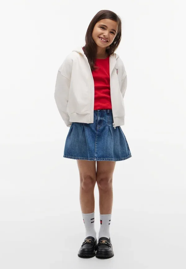 Толстовка Tommy Hilfiger Tommy rhinestone zip through zip up sweatshirt, светло-бежевый — фото 2
