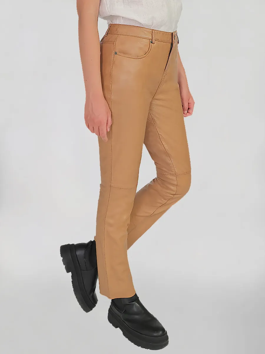 

Кожаные брюки JCC "31019444", цвет Light Cognac