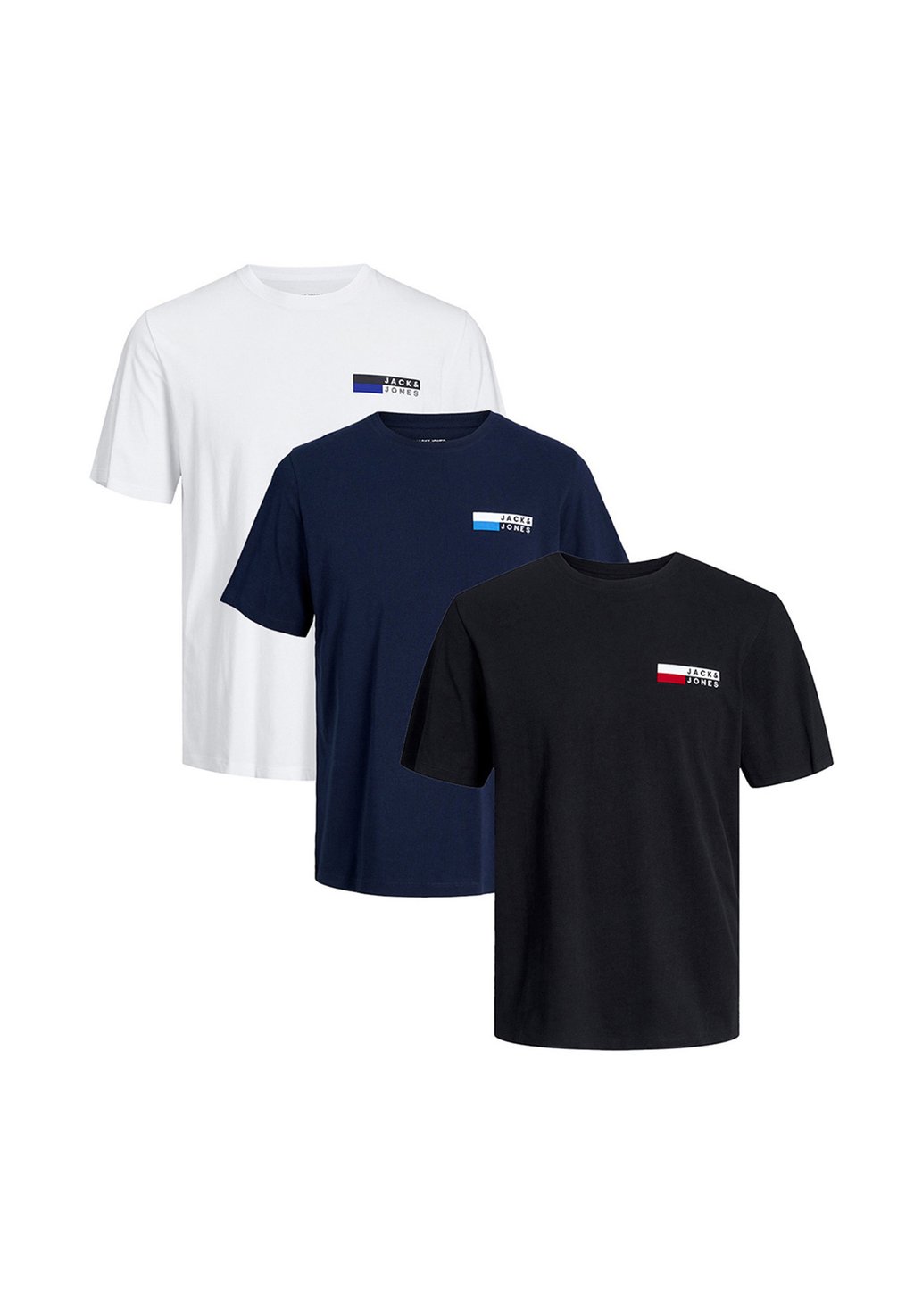

Футболка с принтом 3ER PACK CORP Jack & Jones, синий деним