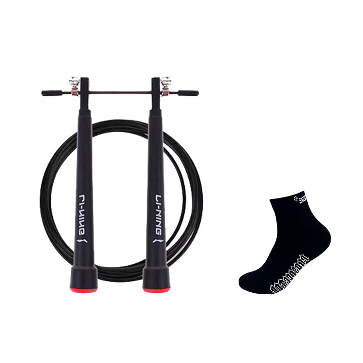 

Скакалка для скоростных тренировок материал троса pvc стальной трос, материал рукоятки pvc для учеников LINING, черный