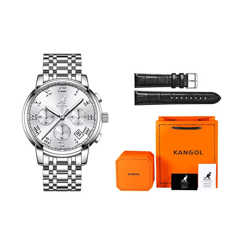 

KANGOL Часы Quartz Movement Steel Strap Watch Men's Watch Black Dial
