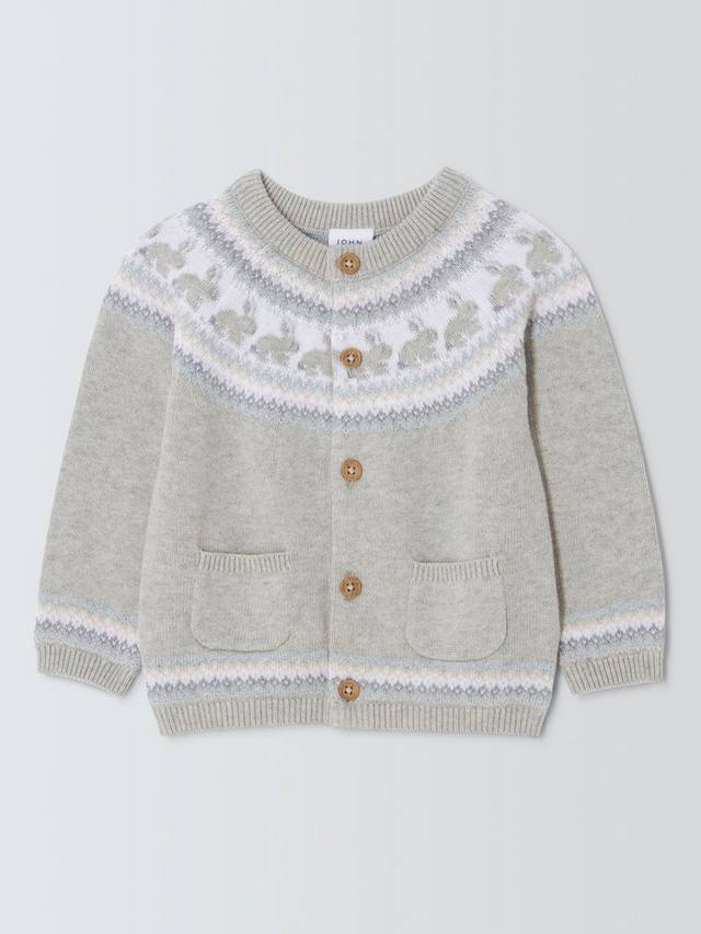 

Детский кардиган из смеси хлопка и кашемира Baby Bunny John Lewis, Grey