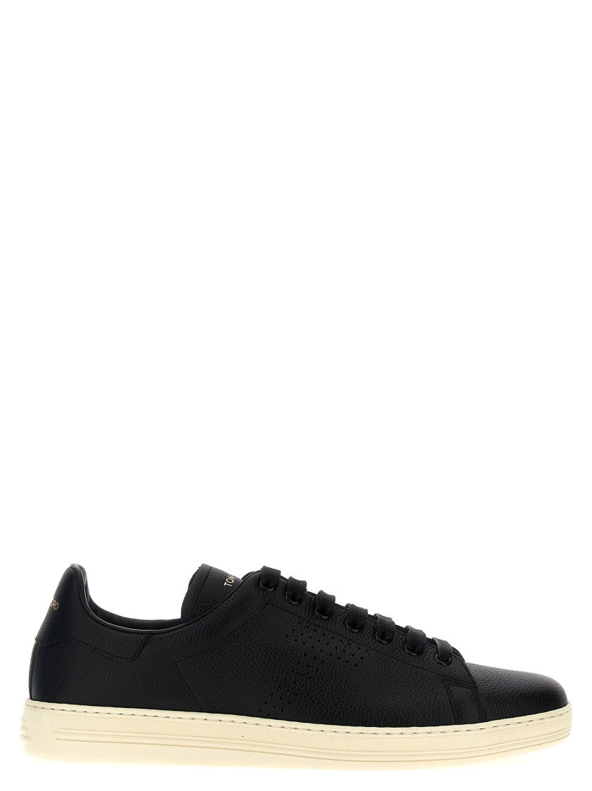 

Кожаные кроссовки Logo Tom Ford, черный