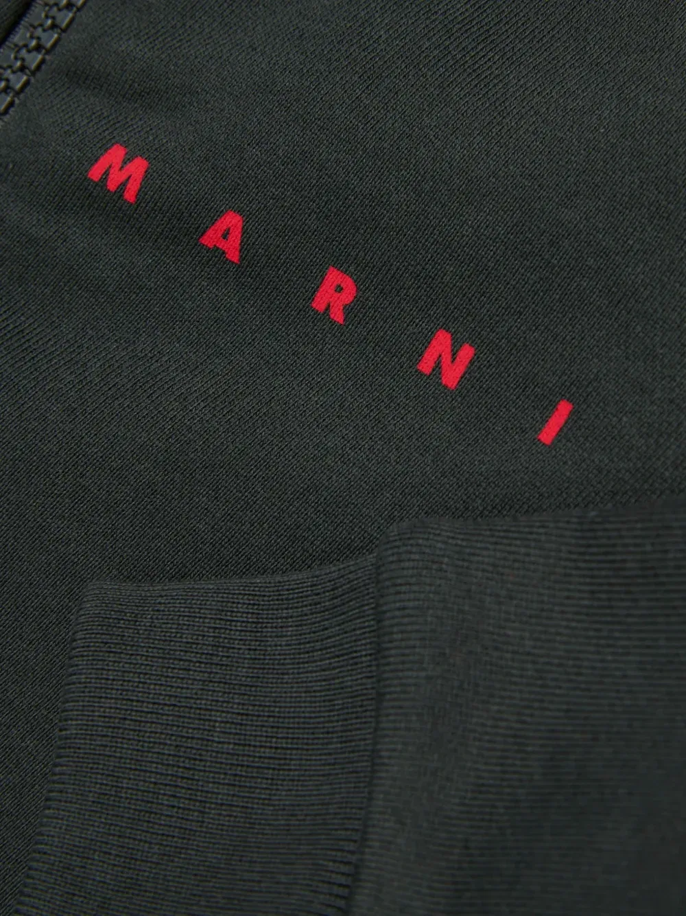 Худи на молнии с логотипом Marni Kids, черный — фото 4