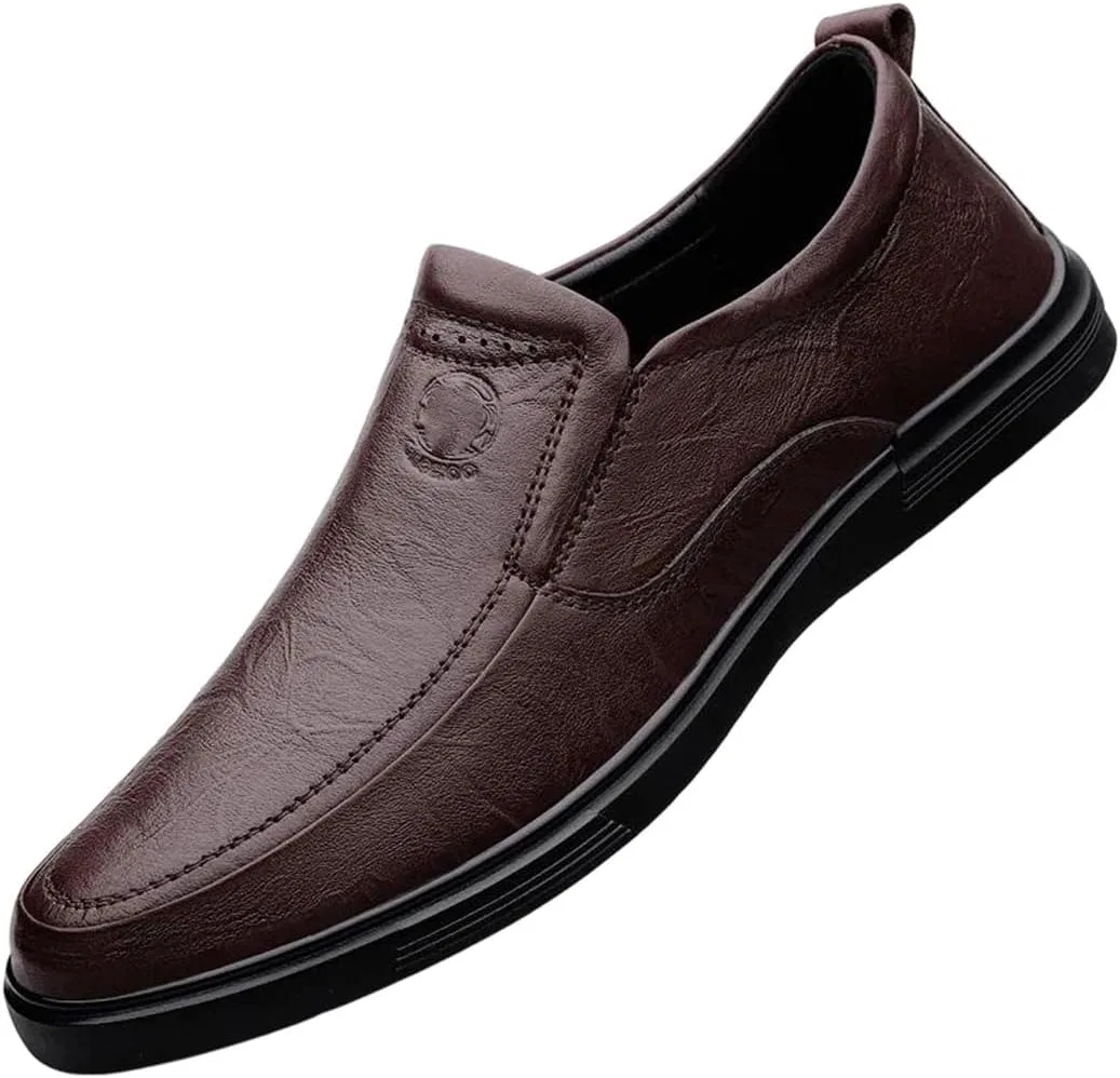 Лоферы кожаные мужские Luxury Comfortable Loafers, темно-коричневый