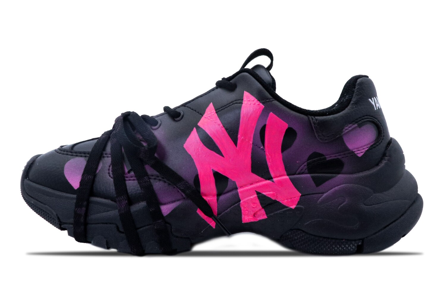 Кроссовки MLB Big Ball Chunky Chunky Sneakers Unisex Low-top Black And Pink, черный