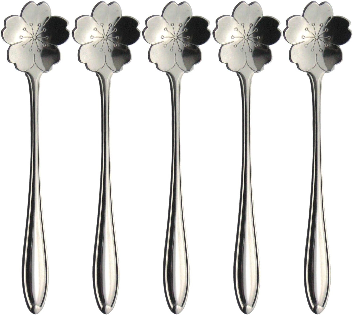 

Кофейные ложки Tsubamesanjo Flower Cutlery, Сакура, набор из 5 шт., 4,9 дюйма (12,3 см), подарочная упаковка, производство Япония Nagao, Sakura