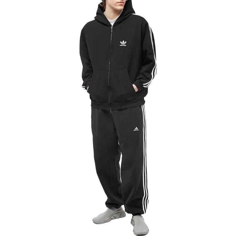 Штаны спортивные Balenciaga x Adidas мужские, черный / белый — фото 2