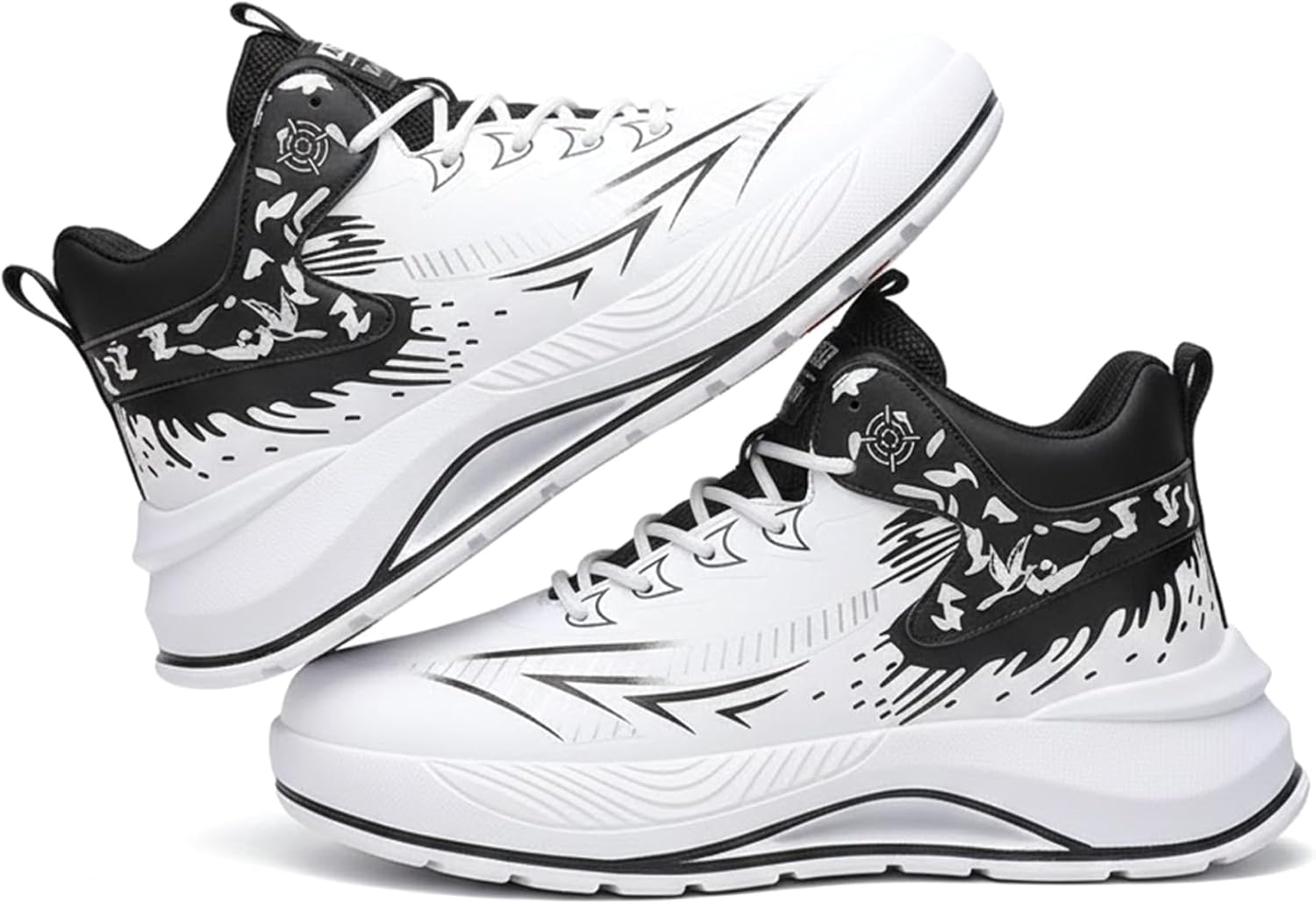 

Мужские массивные кроссовки Высокие баскетбольные кроссовки Мужская мода Y2K Ретро спортивные прогулочные кроссовки Комфортная поддержка голеностопа Yozti, черный