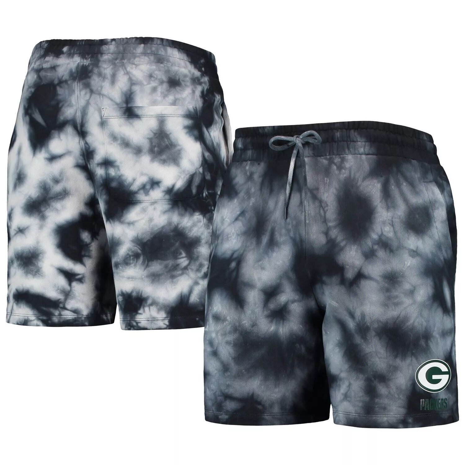 

Мужские черные шорты Green Bay Packers с принтом тай-дай New Era