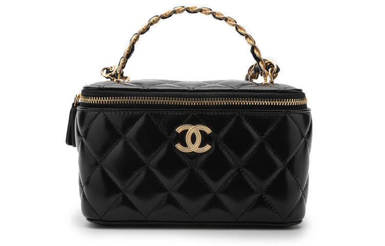 

Овчинный портативный клатч через плечо женский черный CHANEL