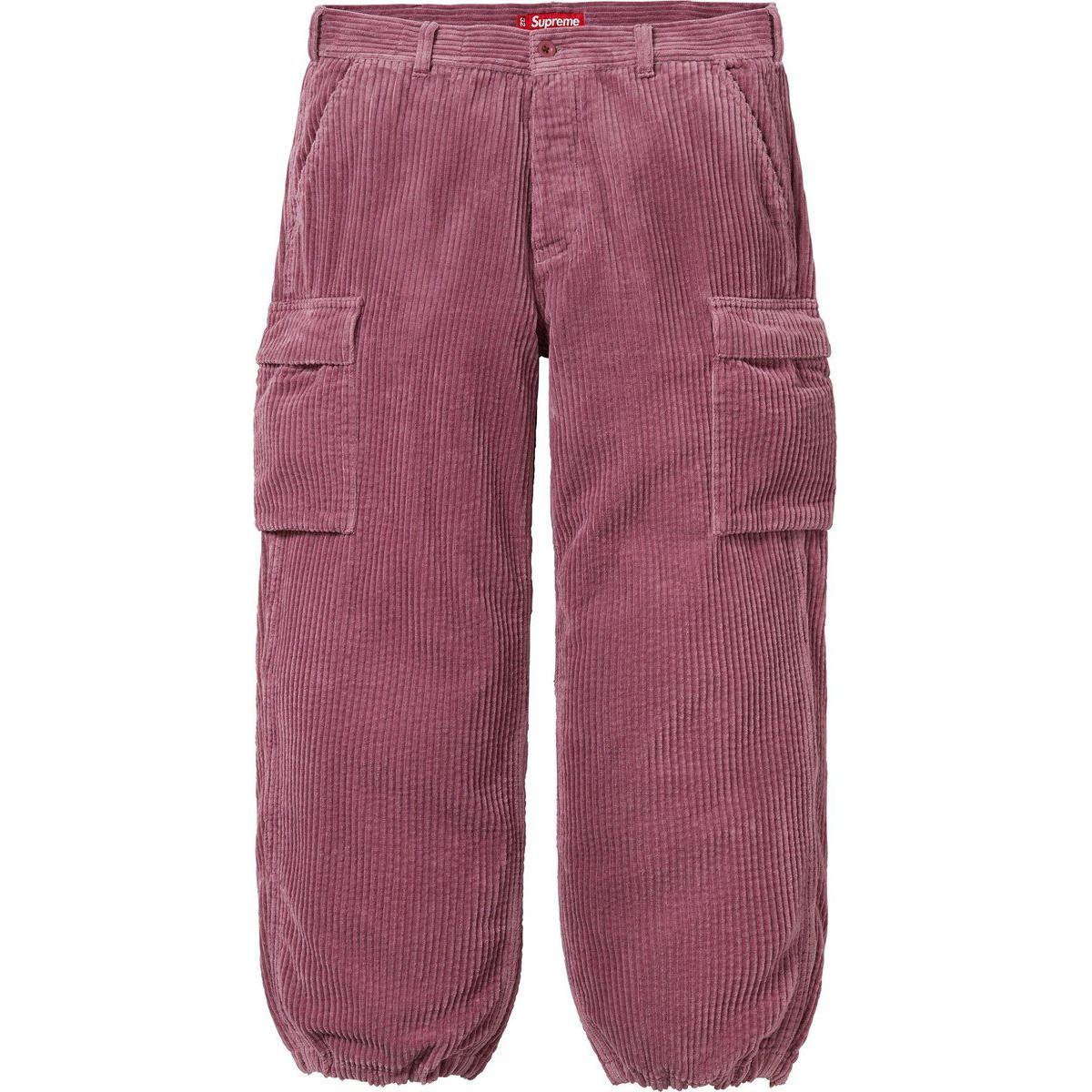 Широковельный вельветовые карго-брюки Supreme, белый — фото 4