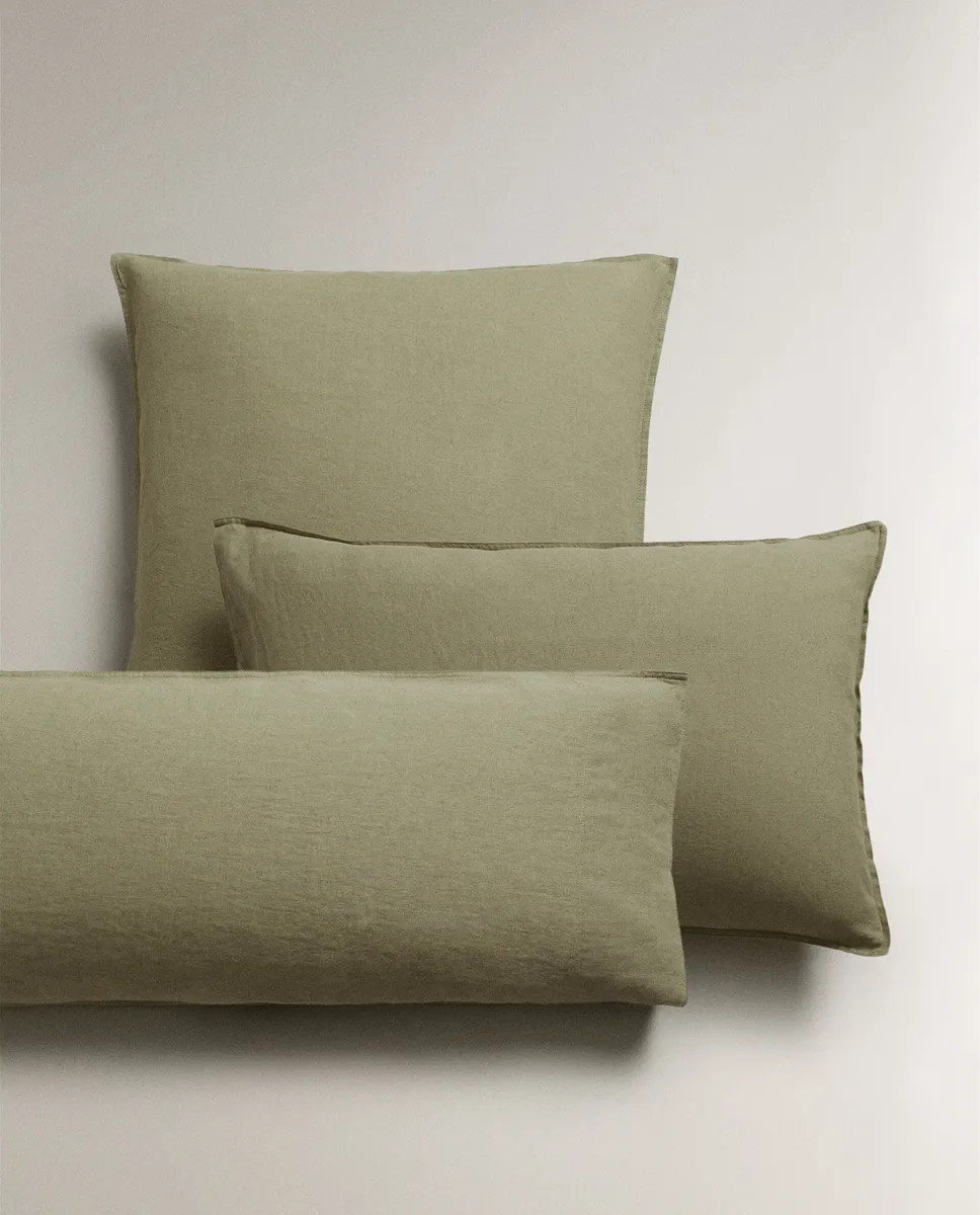 

Наволочка из стираного льна (140 гxм²) Zara Home, синий