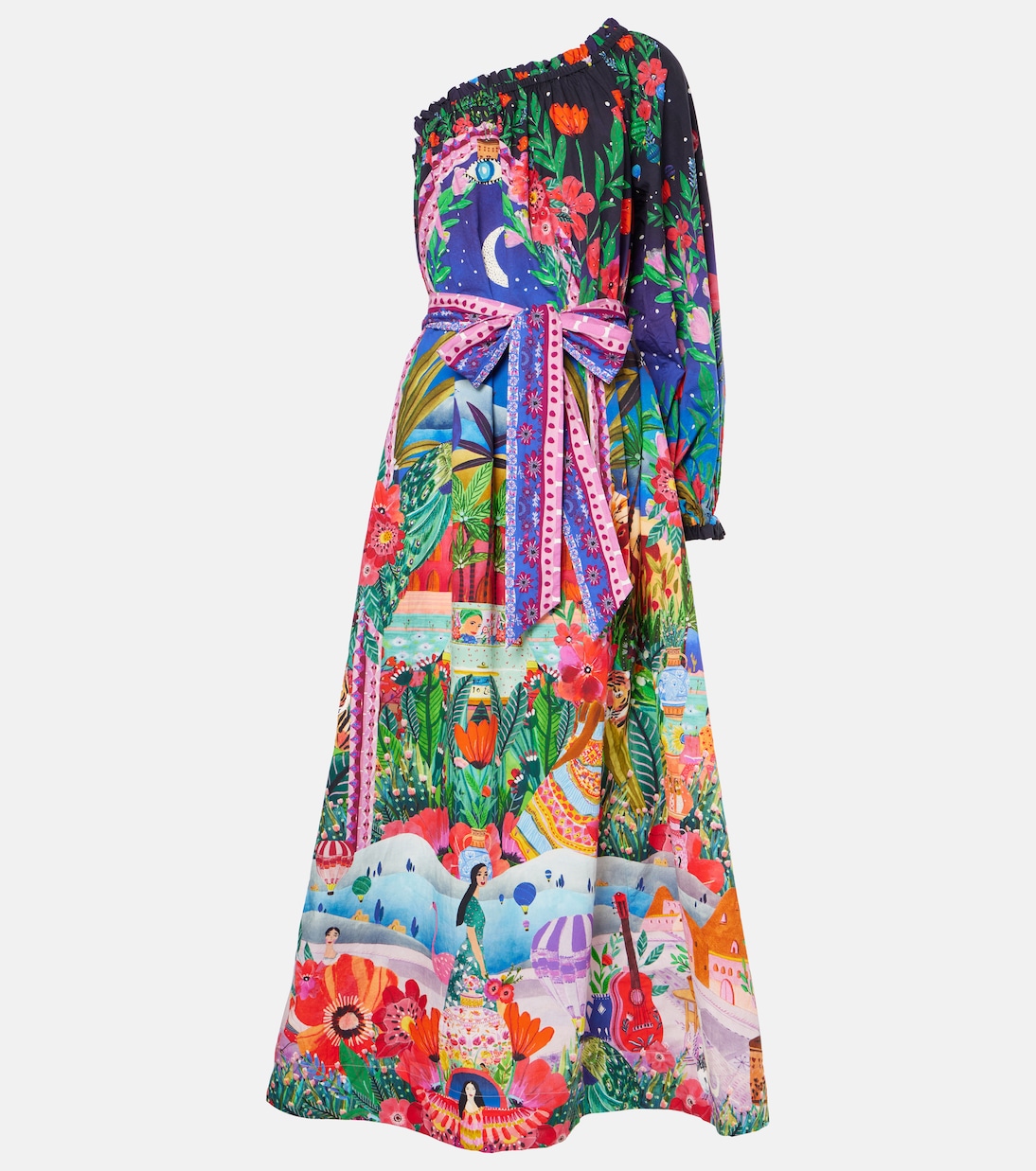 

Длинное платье из хлопка на одно плечо Camilla, Midnight Muse