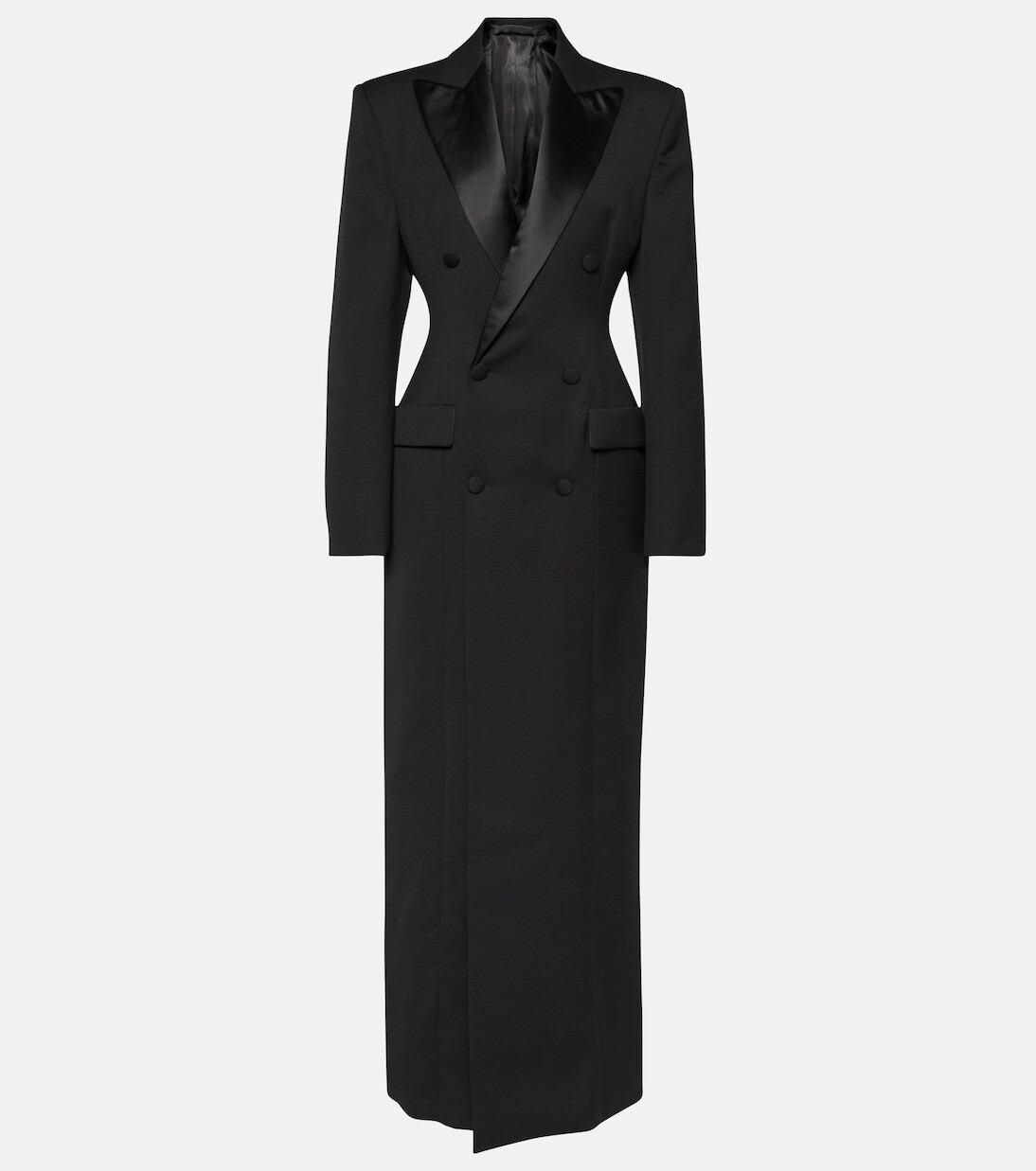 

Двубортное пальто из натуральной шерсти Wardrobe.Nyc, черный