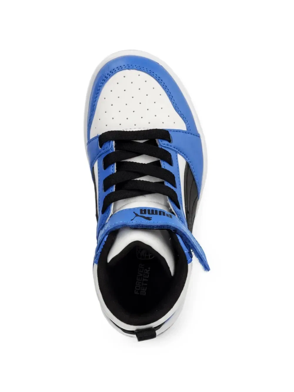 Кроссовки Rebound V6 на липучках, высокие Puma Kids, белый — фото 4